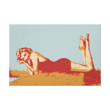 Estilo retro modelo de los años 40 del arte pop lona envuelta para galerias