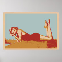 Estilo retro modelo firmado de los años 40 del art posters
