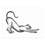 Estirar la pintura del cepillo del gato tarjeta postal