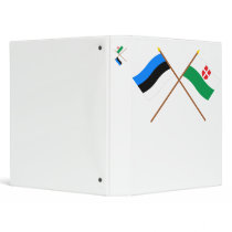 Estonia and Harju Crossed Flags 3 Ring Binder
