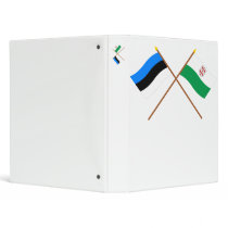 Estonia and Hiiu Crossed Flags 3 Ring Binder