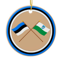 Estonia and Lääne-Viru Crossed Flags Christmas Ornament