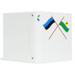 Estonia and Põlva Crossed Flags 3 Ring Binders