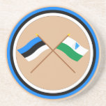 Estonia and Valga Crossed Flags Coaster