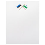 Estonia and Valga Crossed Flags Letterhead Template