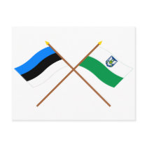 Estonia and Viljandi Crossed Flags Post Card