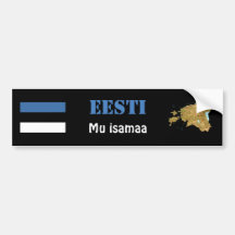 Estonia Flag and Map Bumper Sticker