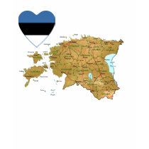 Estonia Flag Heart and Map T-Shirt by FlagAndMap Estonia Flag Heart and Map T-Shirt