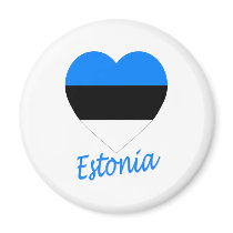 Estonia Flag Heart magnets by Vexillophile Estonia Flag Heart magnets
