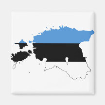 Estonia Flag map EE Fridge Magnet