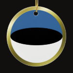 Estonia Fisheye Flag Ornament