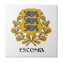 ESTONIA - símbolo/escudo de armas/bandera/colores/ Tejas