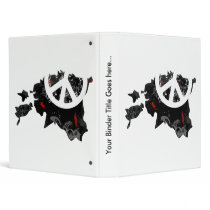 Estonia Trendy Peace Sign with Estonian map 3 Ring Binders