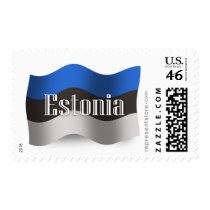 Estonia Waving Flag Postage Stamp