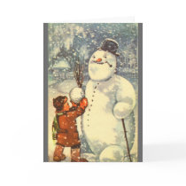 Estonian Boy with Snowman cards by Vintage_Estonia Estonian Boy with Snowman cards