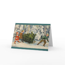Estonian Family Getting Christmas Tree cards by Vintage_Estonia Estonian Family Getting Christmas Tree cards