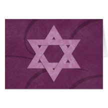 Estrella de la tarjeta de Mitzvah del palo de Davi