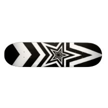 ESTRELLA DE PUNK ROCK BLANCA NEGRA MONOPATIN