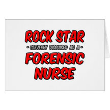 Estrella del rock. Enfermera forense Tarjetón