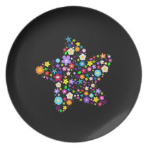 Estrella floral colorida bonita plato de comida