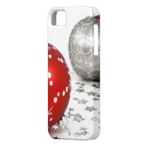 Estrellas de la plata de los ornamentos del navida iPhone 5 Case-Mate funda