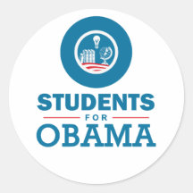 Estudiantes para Obama Pegatina Redonda
