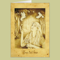Etain Celtic Goddess with parchment and text cards