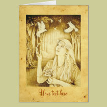 Etain Celtic Goddess with parchment and text cards