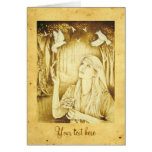 Etain Celtic Goddess with parchment and text Greeting Cards