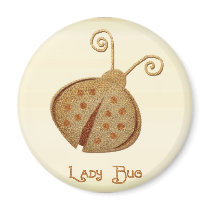 Etched Copper Lady Bug magnets