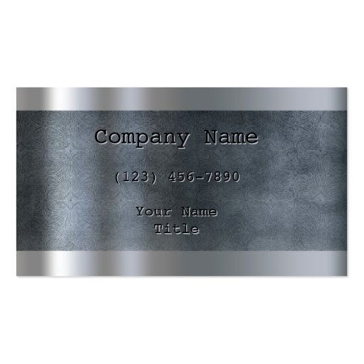 Etched Plate - Blue Business Card Template (back side)