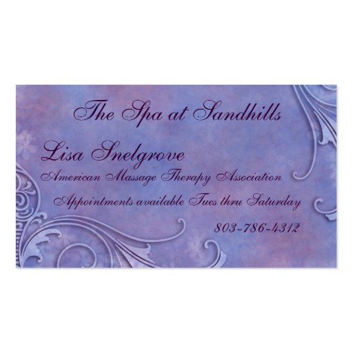 Etched Watercolor Business Cards (front side)