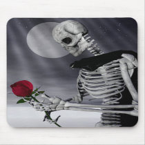 skeleton, skeletons, skull, skulls, rose, roses, human, fantasy, art, digital, realism, dark, gothic, moon, stars, fantasies, dragoncat, digital realism, Mouse pad with custom graphic design
