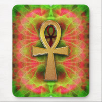 Eternal Life Ankh Psychedelic Buzz Mousepad mousepads