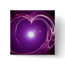 Eternal Love 'Fractal Heart' Digital Art Design Button