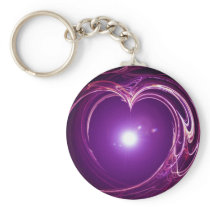 Eternal Love 'Fractal Heart' Digital Art Design Key Chain