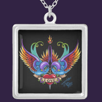 "Eternal Love" Rainbow Swallow Fae Tattoo Necklace necklaces