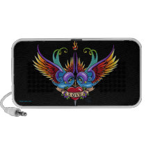 Eternal Love Rainbow Swallow Heart Doodle Speaker