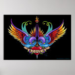 "Eternal Love" Rainbow Swallow Heart Tattoo Poster "Eternal Love" Rainbow Swallow Heart Tattoo Poster