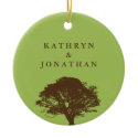 Eternal oak tree sentiment green holiday keepsake ornament