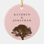 Eternal oak tree sentiment pink holiday keepsake ornaments