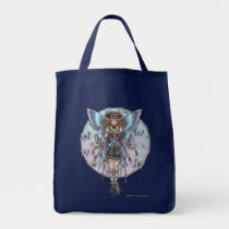gothic, goth, lolita, eternal, wings, wing, fairy, elf, fae, faeries, faery, pixie, butterfly, butterflies, purple, green, flower, fantasy, emo, low, brow, lowbrow, doll, insect, pinup, girl, art, painting, zerick, delphine, levesque, demers, Bag with custom graphic design