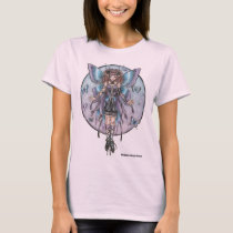 gothic, goth, lolita, eternal, wings, wing, fairy, elf, fae, faeries, faery, pixie, butterfly, butterflies, purple, green, flower, fantasy, emo, low, brow, lowbrow, doll, insect, pinup, girl, art, painting, zerick, delphine, levesque, demers, Camiseta com design gráfico personalizado