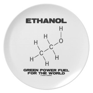Ethanol Green Power Fuel For The World (Molecule) Dinner Plate