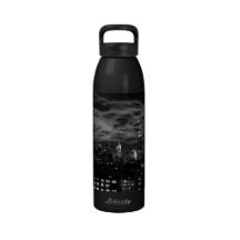 Ethereal Clouds: NYC Skyline, Empire State Bldg BW Drinking Bottles