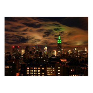 Ethereal Clouds: NYC Skyline, Empire State Bldg Posters