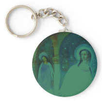 Ethereal Fairytale Angels in Paradise Key Chain