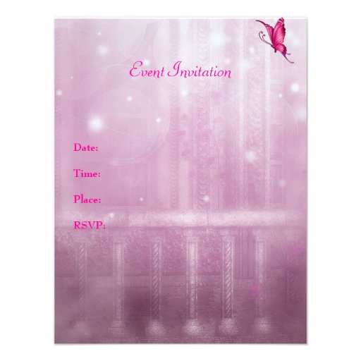 Ethereal Fantasy Pink Butterfly Event Invite