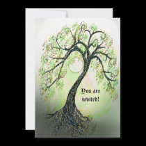 Ethereal Green Tree of Life Invitation