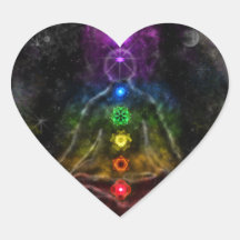 ETHERIC AURA CHAKRA HEART STICKER